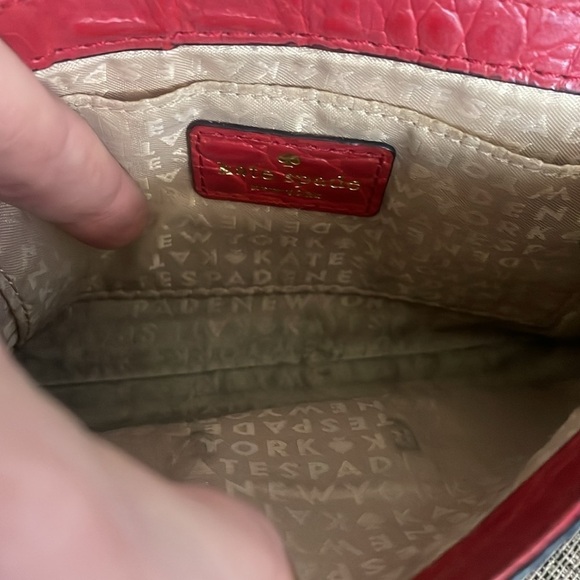 Kate Spade Leather Red Alligator Small Crossbody - Picture 9 of 11